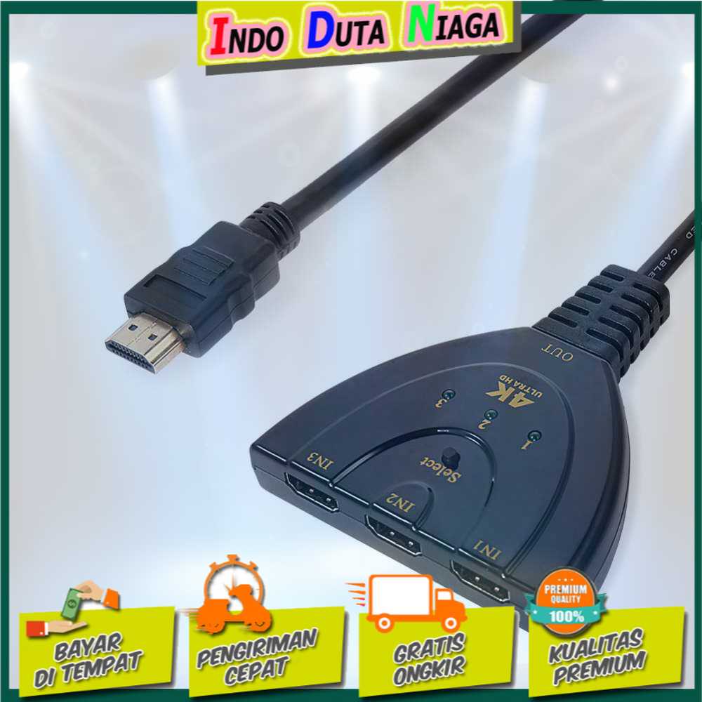 IDN TECH - Amkl Kabel HDMI Switch 3 Port 4Kx2K 3D - XZT001107