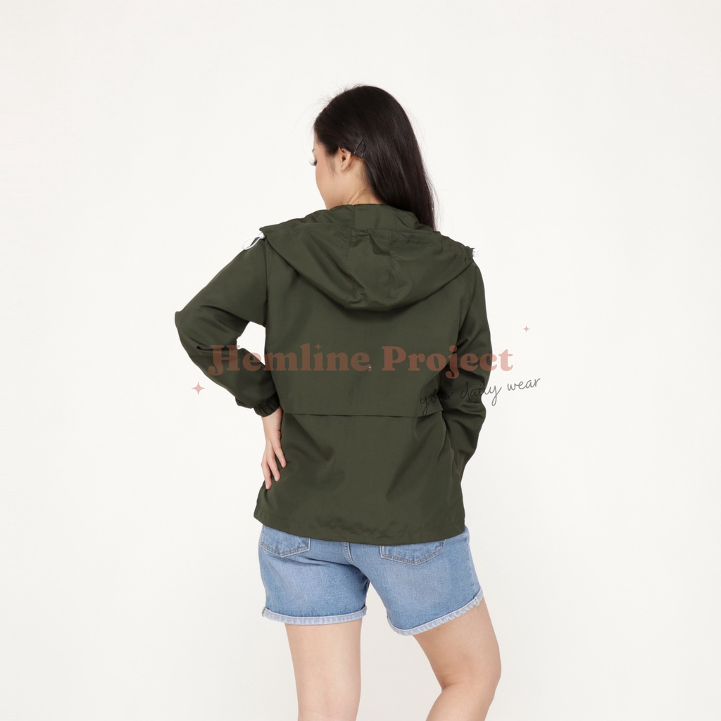 Elmyra Forest Green - Jaket Parasut Hoodie Wanita