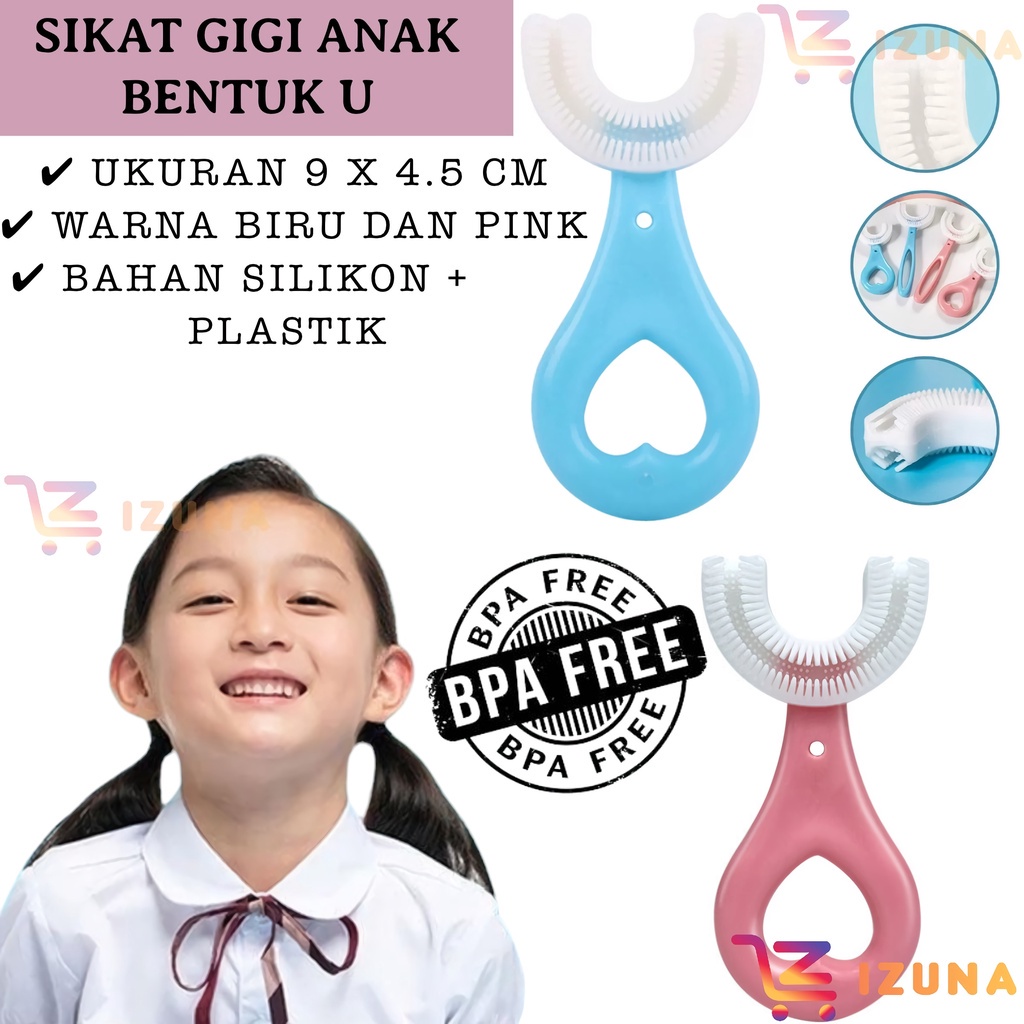 [IZUNA] SIKAT GIGI ANAK BENTUK U SILIKON / TRAINING TOOTH BRUSH / BABY TOOTH BRUSH FOR TRAINING