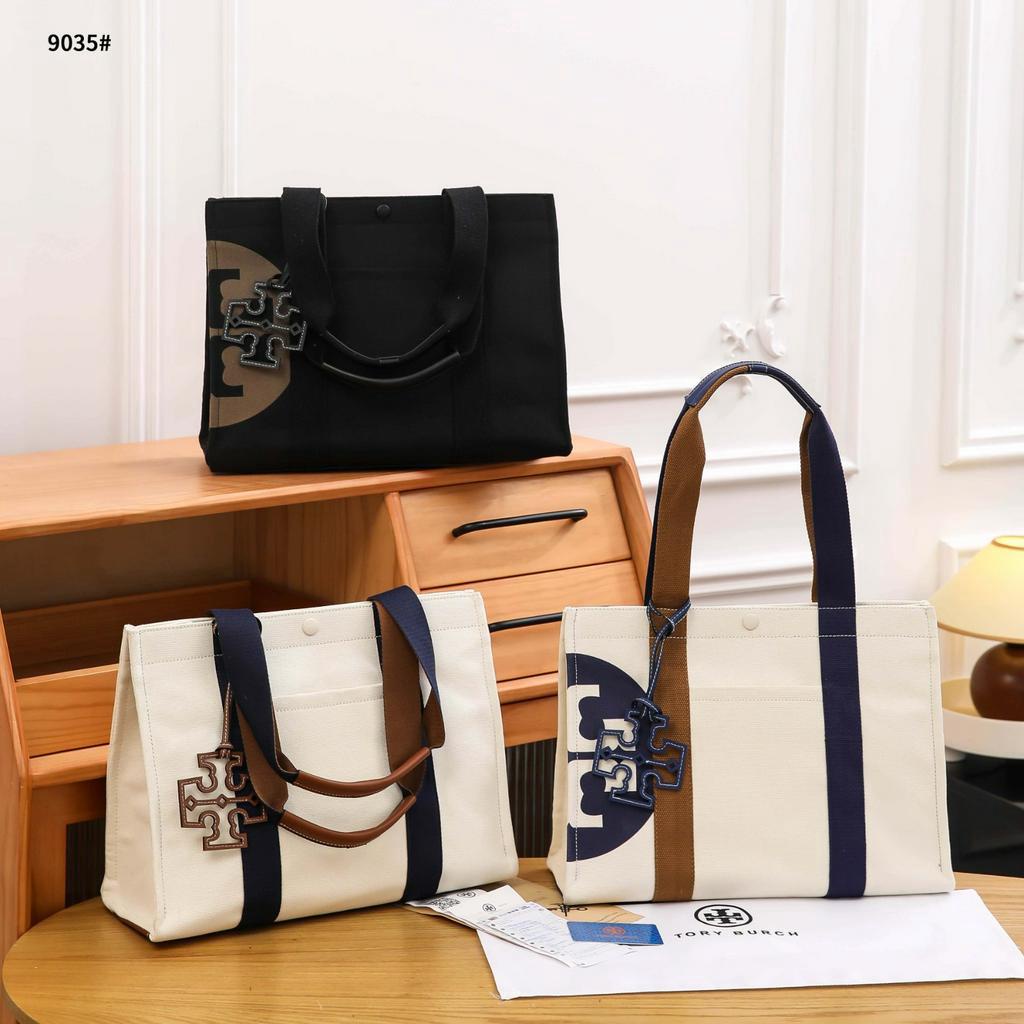 T 9035 Logo Tory Canvas Tote Bag