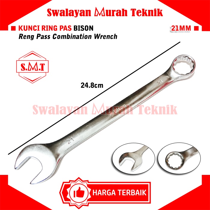 BISON Kunci Ring Pas 21mm Reng Pass Combination Wrench