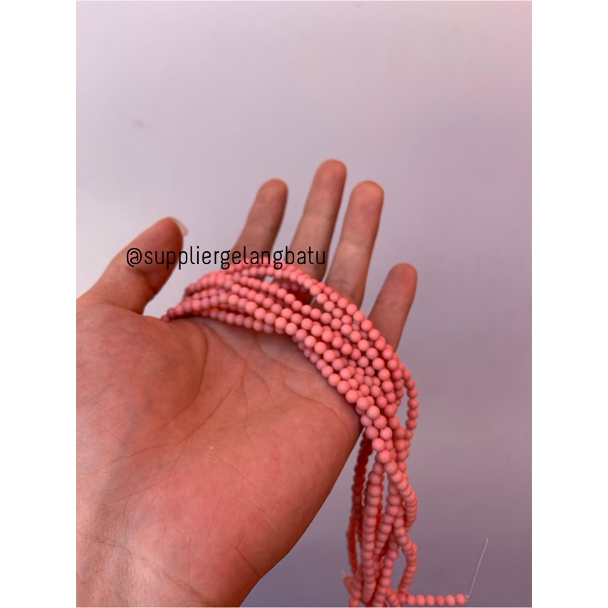 bahan pink pirus 4mm natural phyrus aksesoris gelang kalung howlite