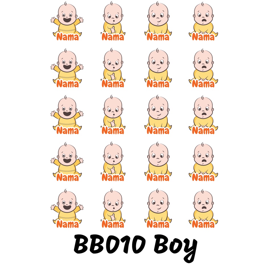 

Sticker Nama Cutting Label Waterproof Tahan Air Baby 10 (BB010)
