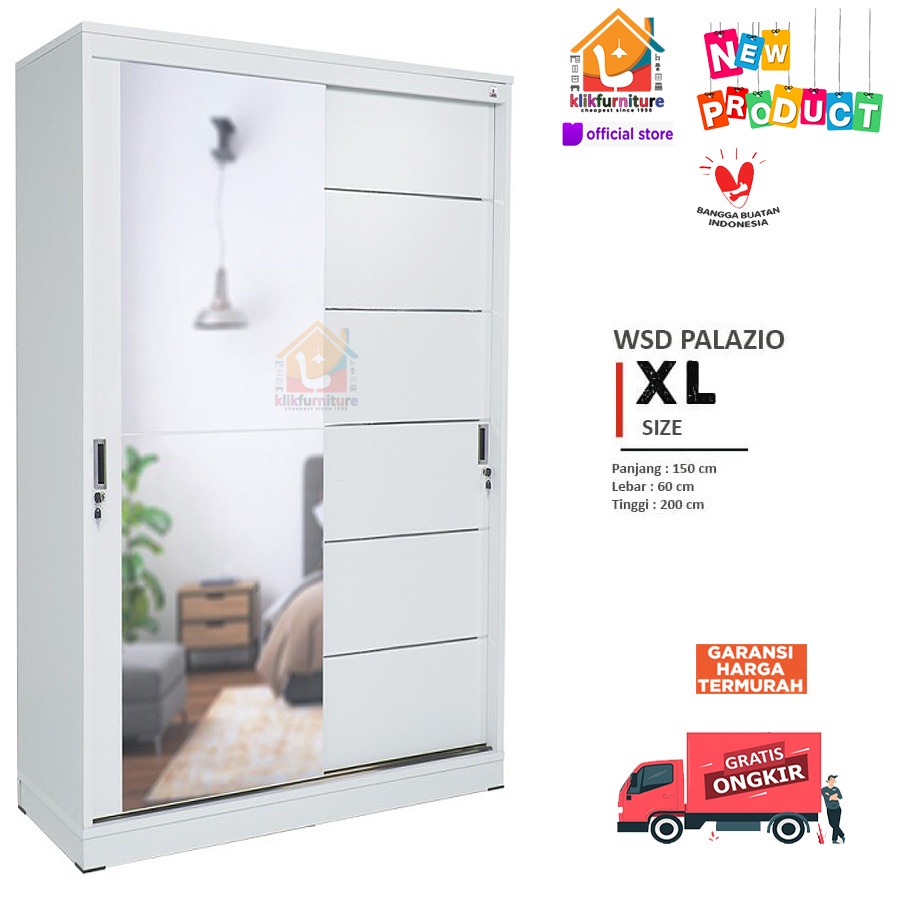 Lemari Pakaian Sliding Olympic 2 Pintu WSD PALAZIO
