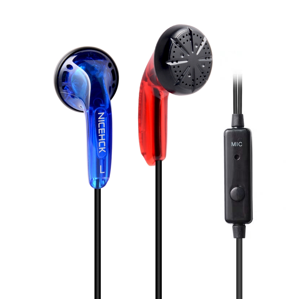 Nicehck Earphone In-Ear Hifi 3.5mm Dynamic Driver Unit Dj Bass Hd Tanpa Jejak Dengan Kabel+Mic