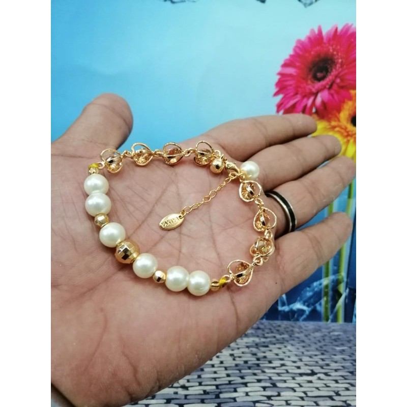 gelang tangan wanita //gelang mutiara/perhiasan //gelamg