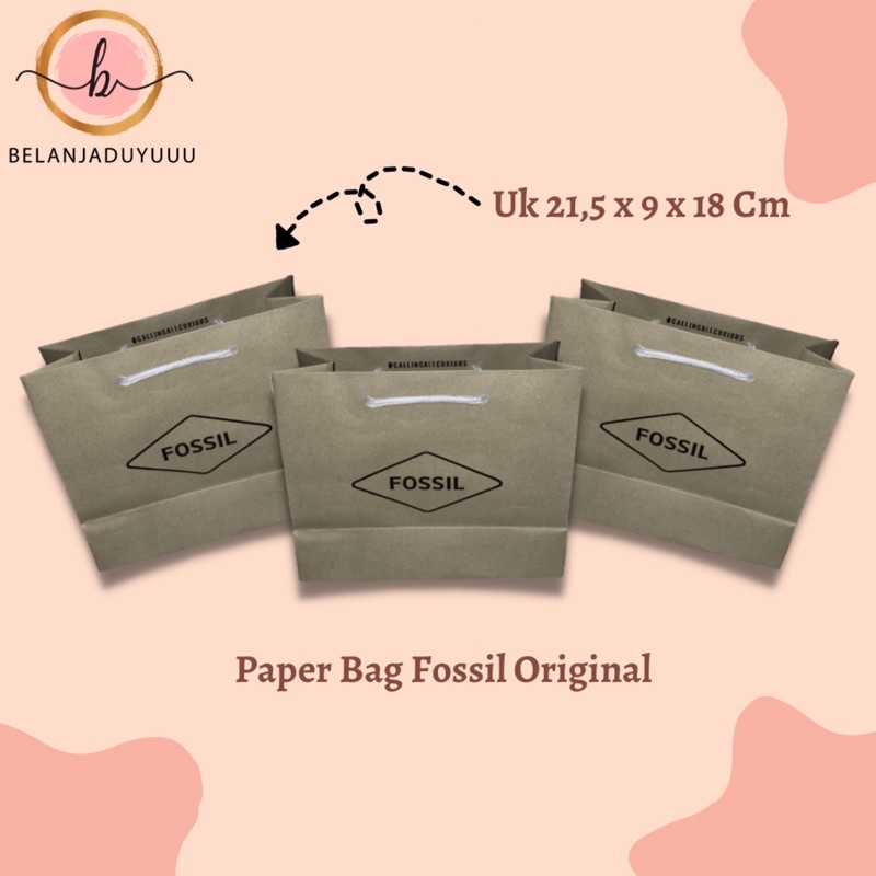 Paper Bag Fossil Original Muat Box Jam Dan Box Dompet