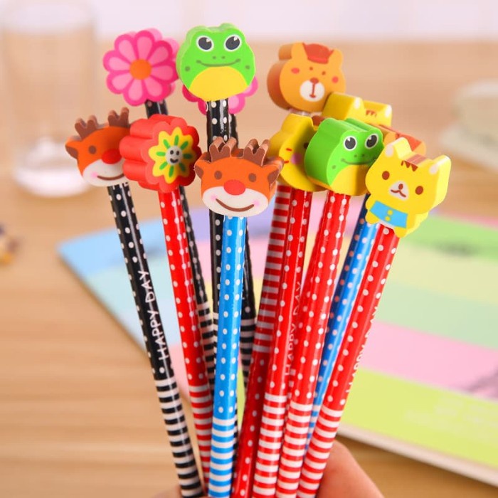 

Pensil dengan Penghapus Aneka Gambar Hewan