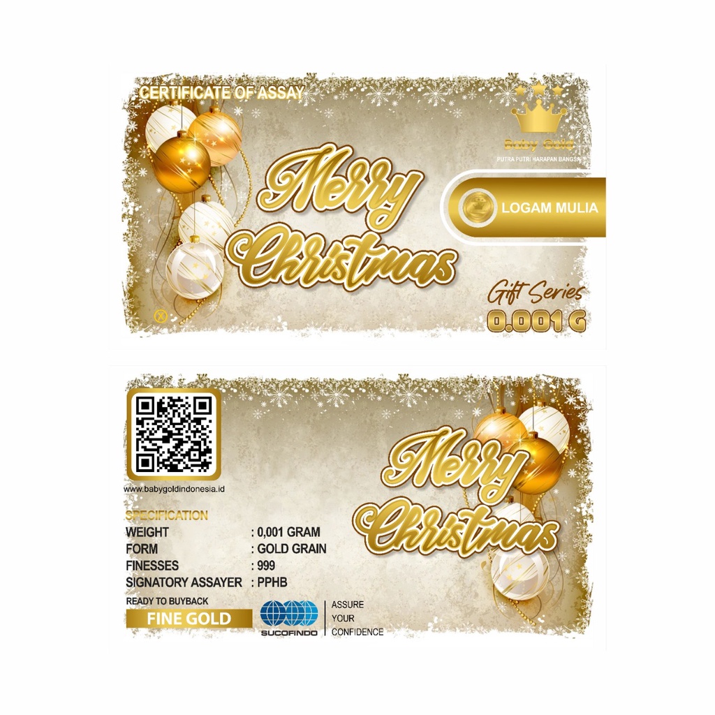 baby gold 0,005gr emas minigold bisa tukar antam-natal