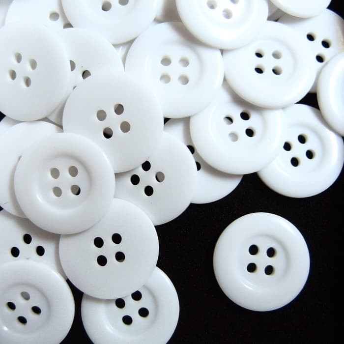 ISI 144 PCS KANCING JAS 20mm - Kancing Jas 2cm- 2,5CM - Kancing Hitam - Kancing Putih - Kancing Jas