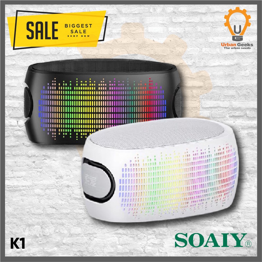 Bluetooth Speaker Subwoofer Colored Lights Flash Mini Speaker SOAIY K1