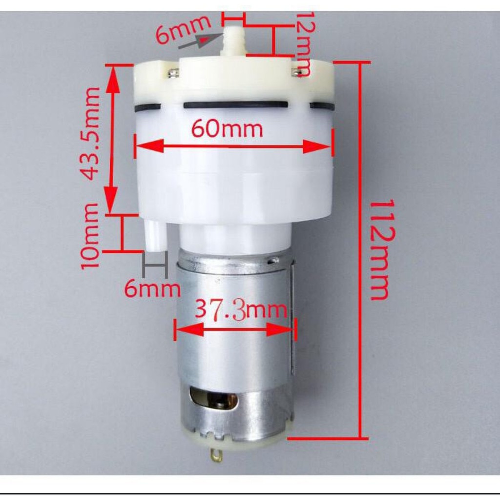 12V DC Mini Air Vacuum Pump Pompa Vakum Udara Angin Diaphragm (1set) / Penyedot Madu Kelulut