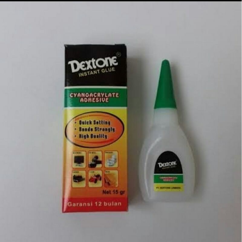 

Lem Setan/CYANDACRYLATE ADHESIVE Merk DEXTONE @ 15 Gram