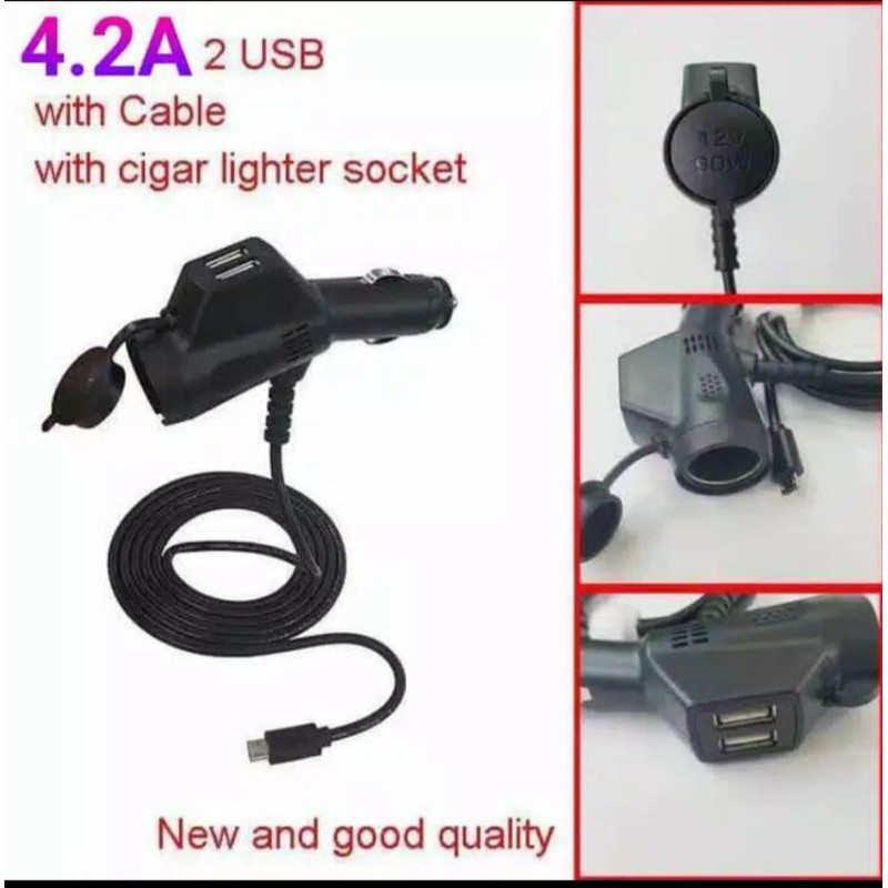 Charger mobil / car charger 4.2a fast charging