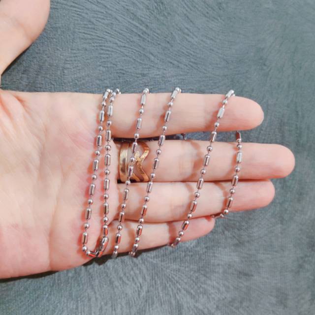 Kalung titanium 316L bola bambu