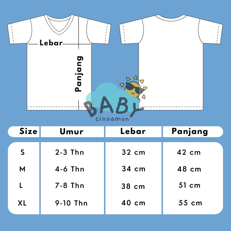 Kaos Oblong uk. 7-8 Tahun (all size) / Polos Anak Baju Laki Perempuan Atasan Lengan Pendek Murah