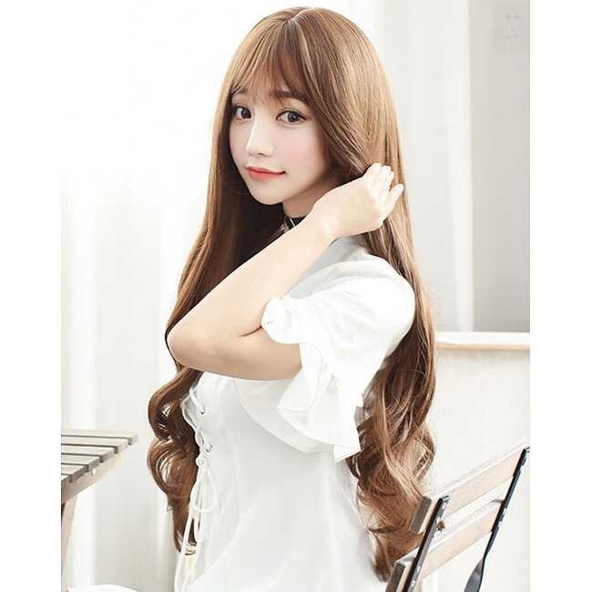 Wig Rambut Panjang Wanita Wik Rambut Palsu Cantik Wiq Fashion Remaja hair clip Cewek Korea Murah