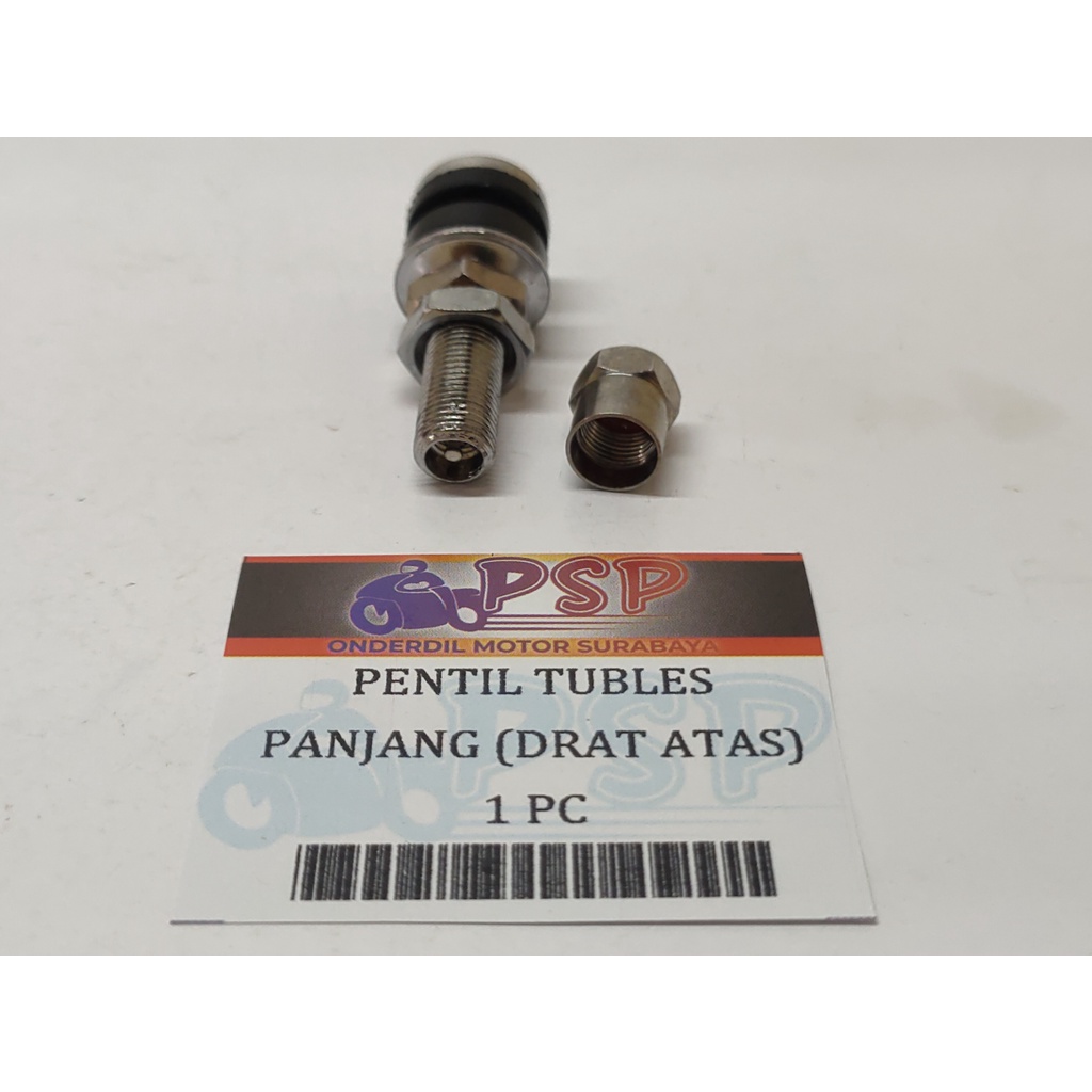 PENTIL TUBLES PANJANG Drat Atas - COP BAN TUBLESS BESI PANJANG Ulir Drat Atas
