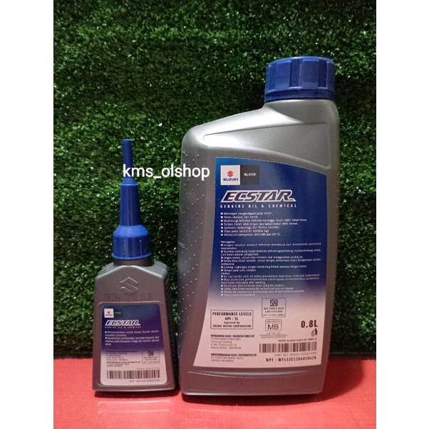 Paket Oli Suzuki SGO Scooter Matic ECSTAR 4T R7000 Semi Synthetic 10W-40 800 ml Dan Oli Gardan Gear Matic SGO ECSTAR 100 ml ( Asli )