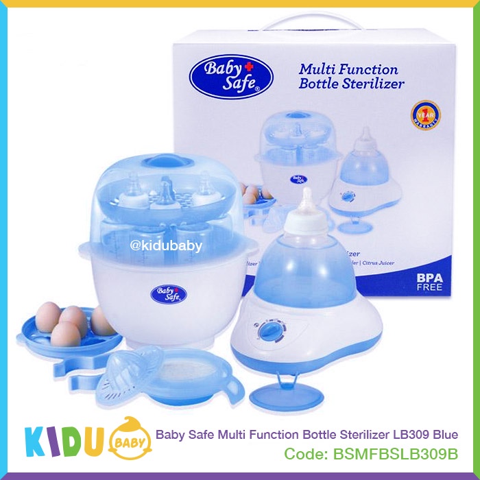 Baby Safe Multi Function Bottle Sterilizer LB309 Blue Kidu Baby