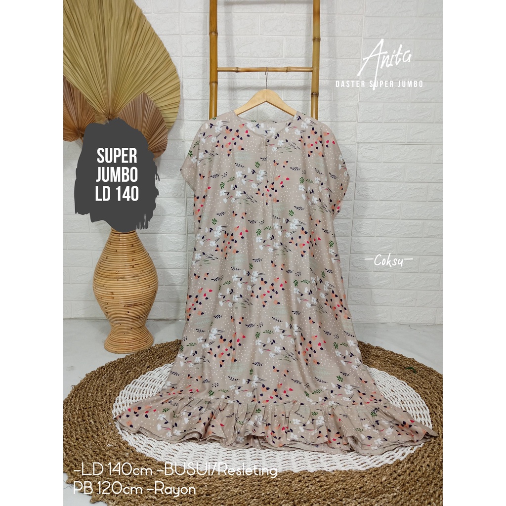 LD 140cm Daster Super Jumbo (42 Motif) (Part 2) dan  Daster Kaftan Viral LD 150cm Ruffle Big Size-Anita Coksu