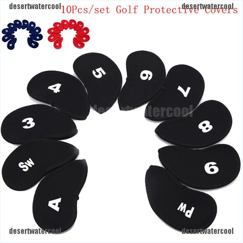 Deid 10pcs Cover Pelindung Kepala Tongkat Golf Bahan Neoprene