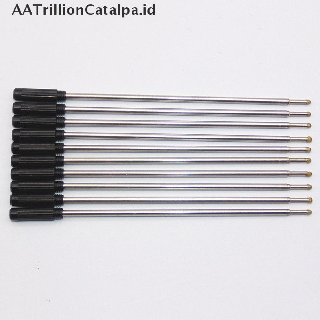 (AATrillionCatalpa) 10pcs Pulpen Tinta Hitam Ukuran medium