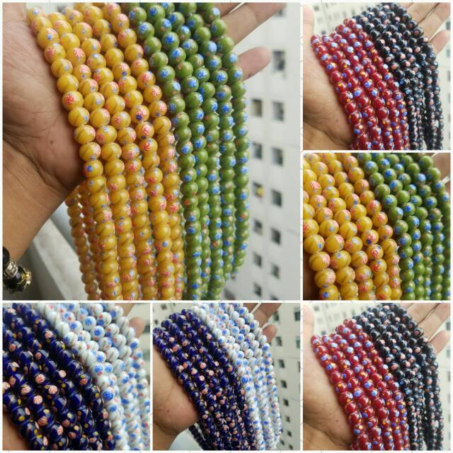 10Pcs Ceramic Beads Tensa jawa bahan gelang Emas 8mm 10mm