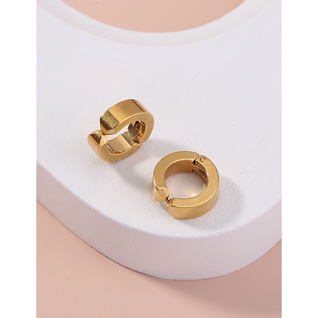 Anting Jepit Fashion Color Mixing Hollow Diamond Earrings