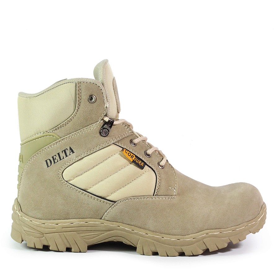 COD - Sepatu Pria DLTA Tactical Cordura Sleting 6inci Boots Safety Pendek Hitam - Cream Bots Outdoor