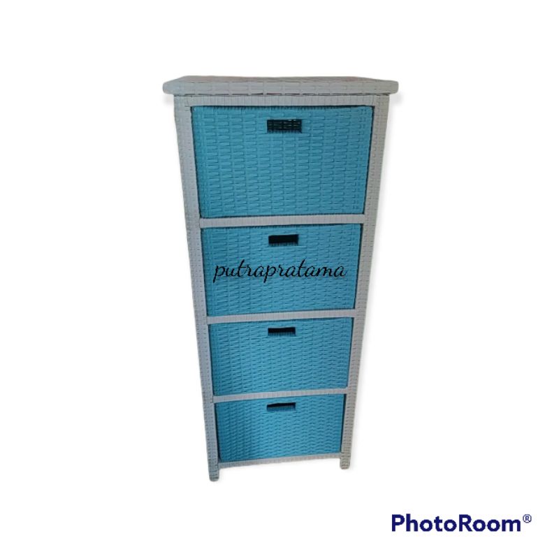 lemari laci rotan sintetis laci 4 atas