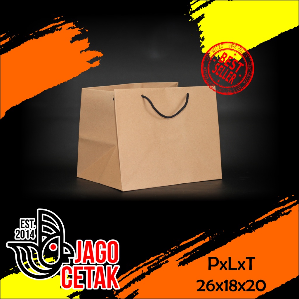 

Paperbag box bento ukuran PxLxT 26x18x22, box bento
