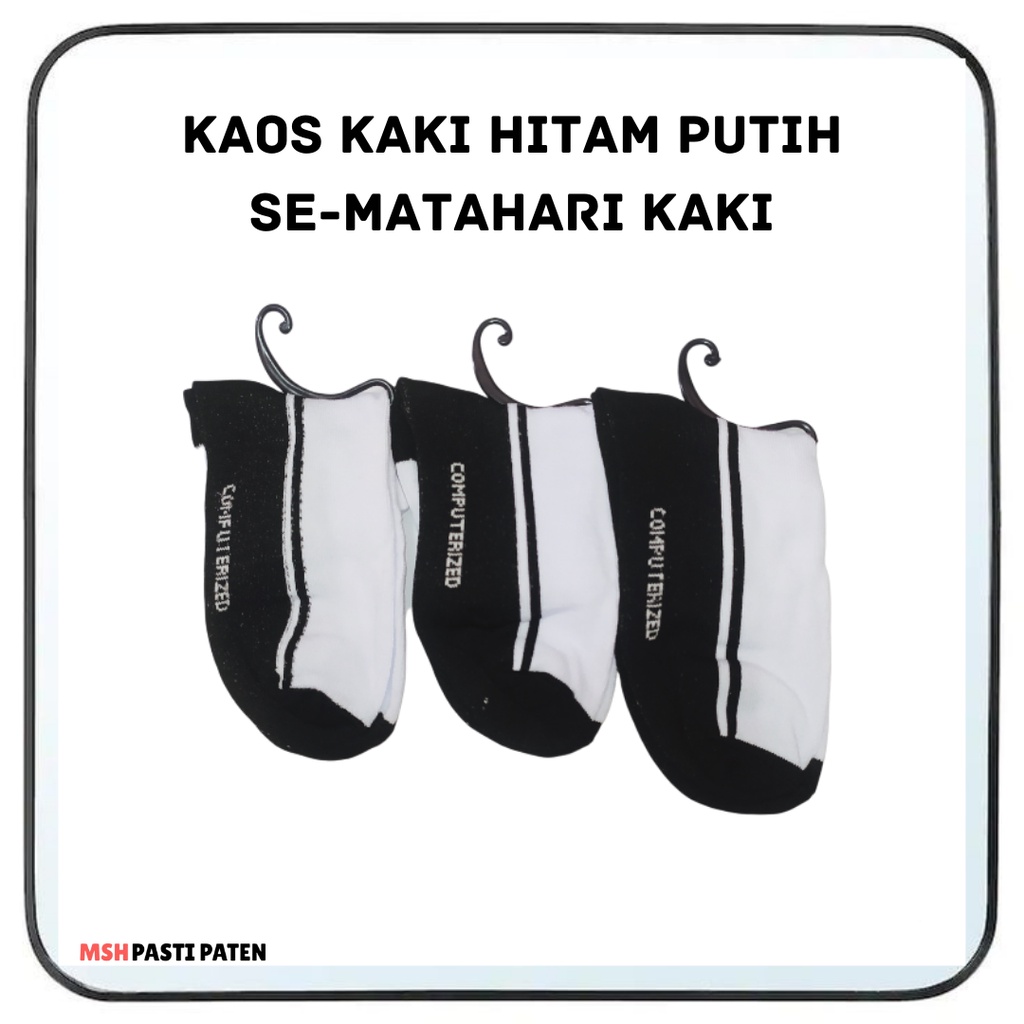 Kaos Kaki Hitam Putih Kaos Kaki Sekolah Kaos Kaki Pendek Koas Kakki Putih