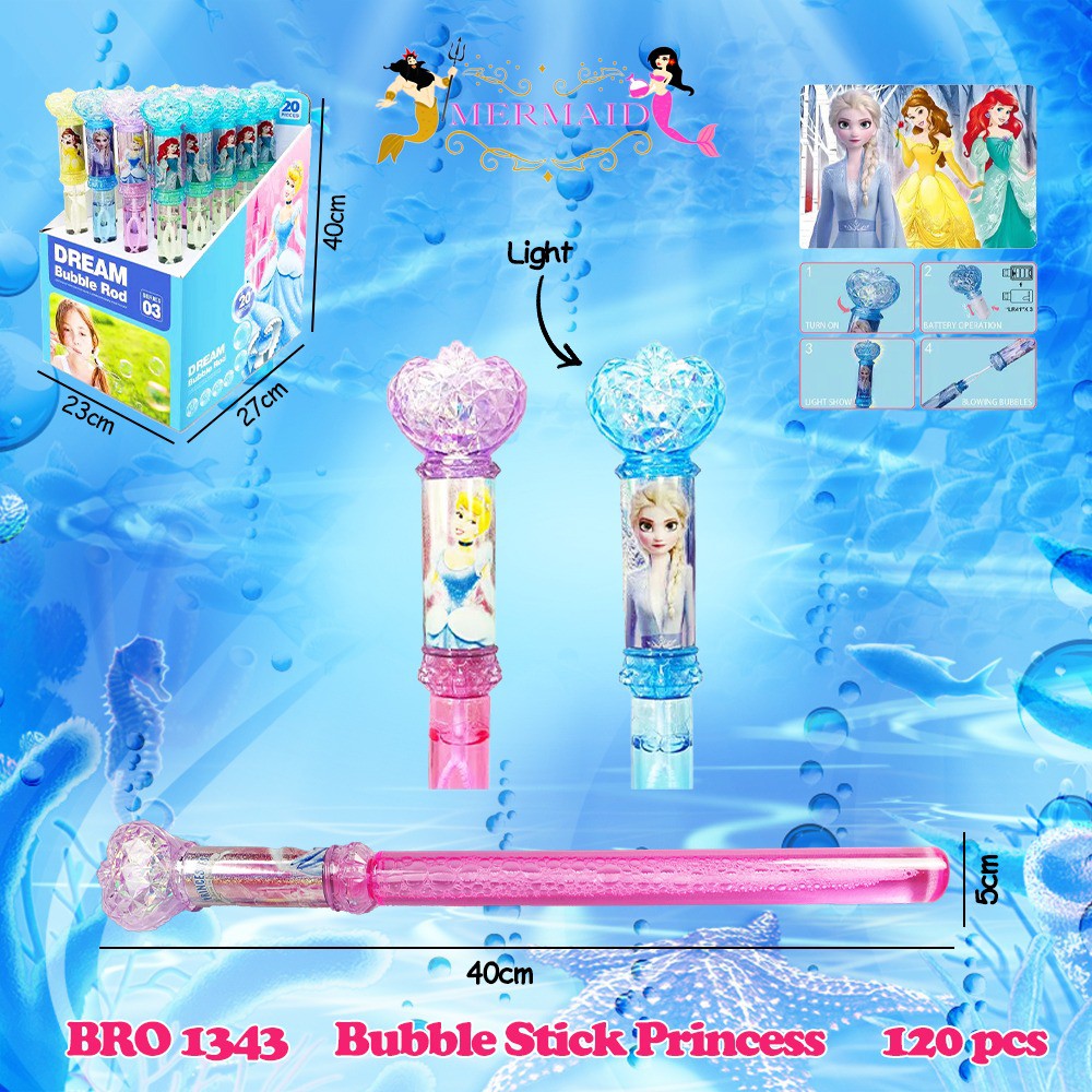 MURAH BRO1343 BRO1342 Bubble Stick Princess Putri Tongkat Gelembung Busa Sabun MERMAIDD