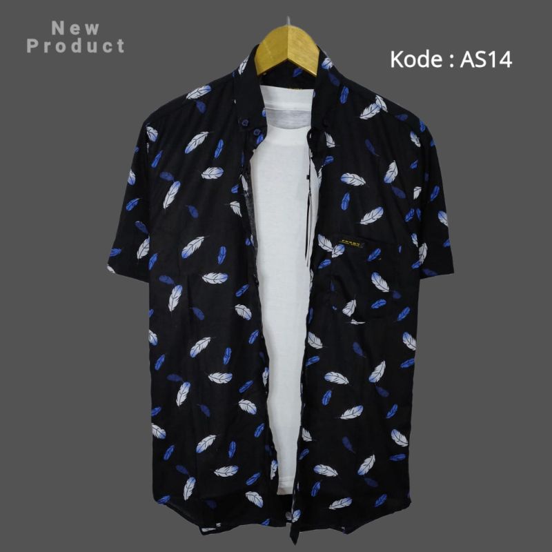 Kemeja Surfing Lengan Pendek Fullprint Pantai Motif Formal Kantor Premium