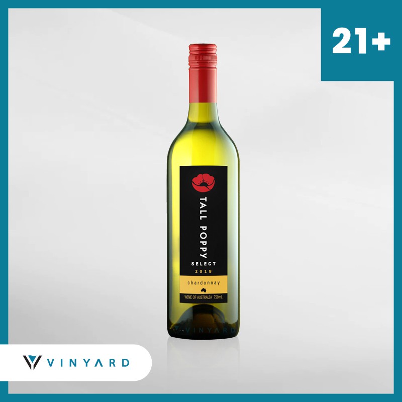 Tall Poppy Chardonnay 750 ml ( Original &amp; Resmi By Vinyard )