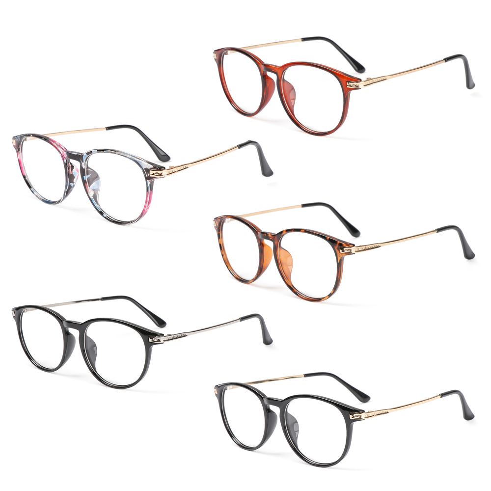 Animor Kacamata Optik Frame Bulat Lensa Flat Ultra Ringan Gaya Vintage Untuk Pria / Wanita