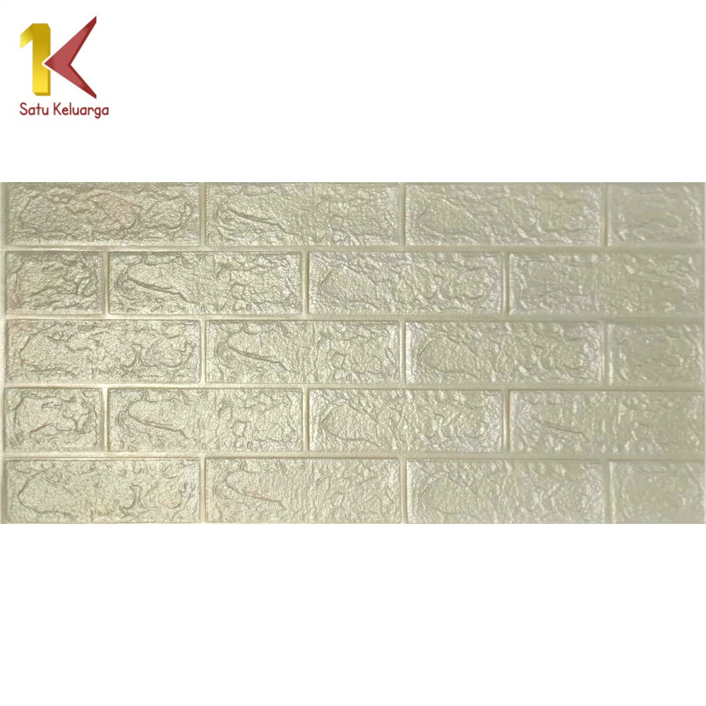 Satu Keluarga Walpaper Stiker Dinding Dekorasi Kamar C206 Wallpaper Dinding Foam 3D Kecil Motif Batu Bata-Batu Bata GOLD