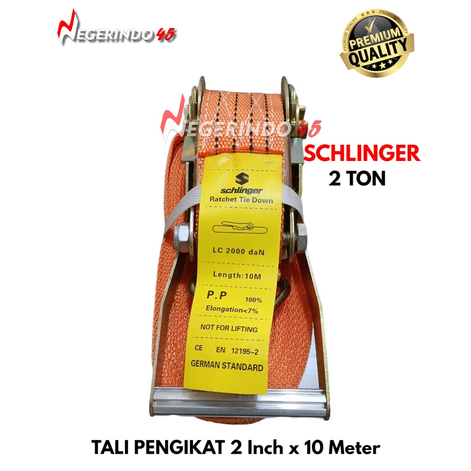 Rachet tie down 2 inch x 10 meter / tali pengikat barang 2 ton x 12meter /  tali pengikat truk motor / cargo lashing belt