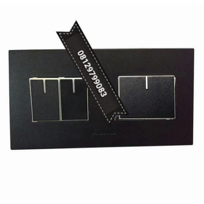 sakelar saklar 3 gang triple 3gang hitam panasonic black