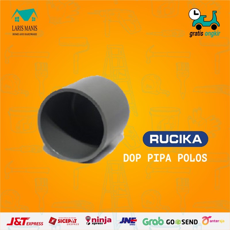 Dop Pipa PVC Polos AW RUCIKA Tutup Pralon Paralon 3 dan 4 inch kualitas D