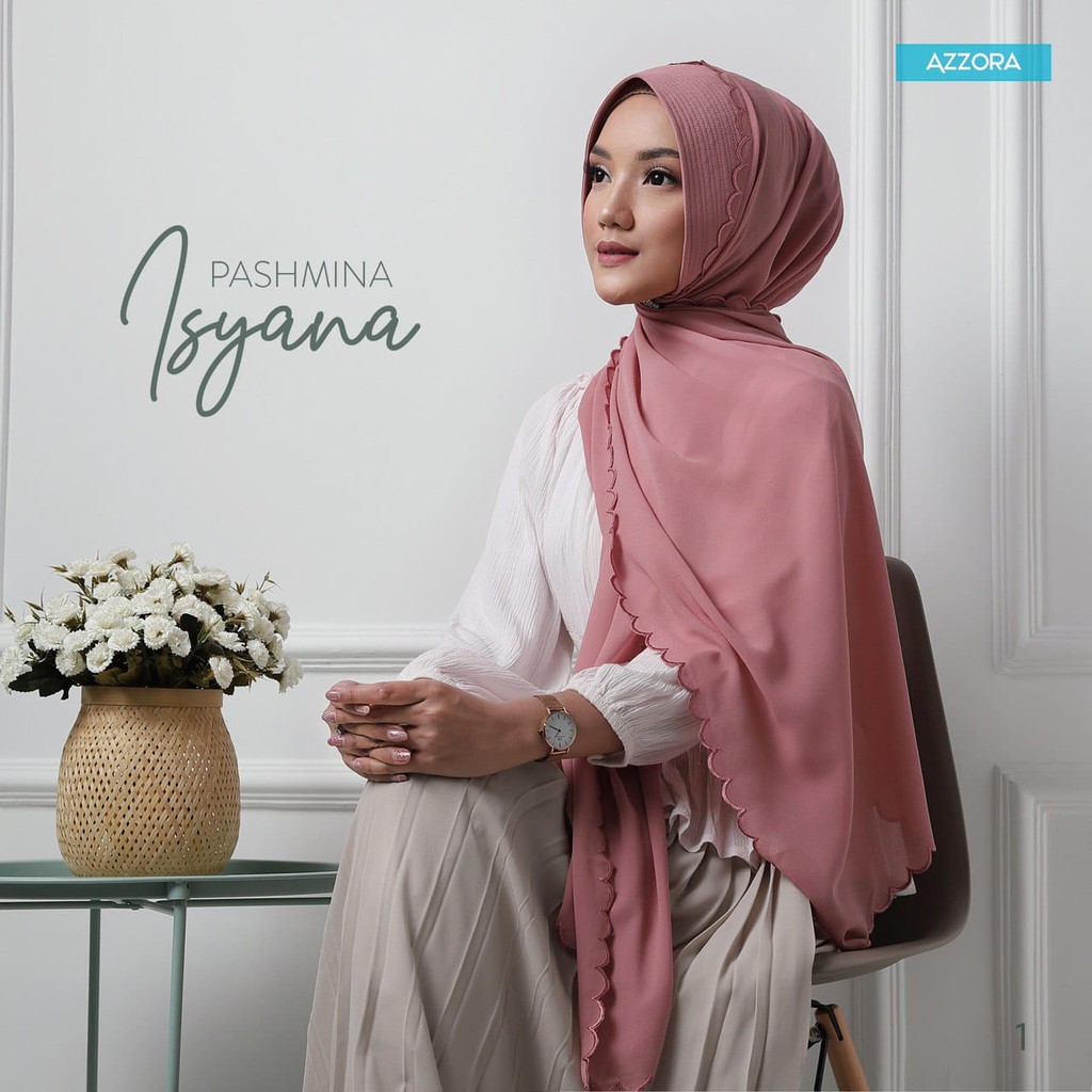 AZZORA | Pasmina Isyana | Pasmina Instan Tali | Pasmina Bordir