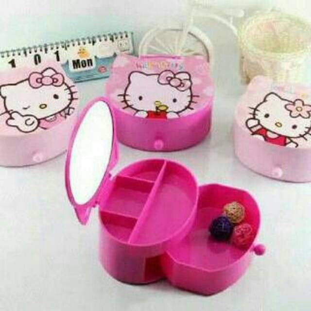 TEMPAT ALAT MAKE UP KOTAK KOSMETIK DORAEMON & HELLO KITTY COSMETIC