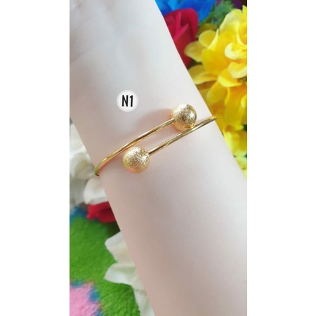 COD Gelang Tangan Bangle Xuping Wanita Boba Ukir Pasir Gold N15102106