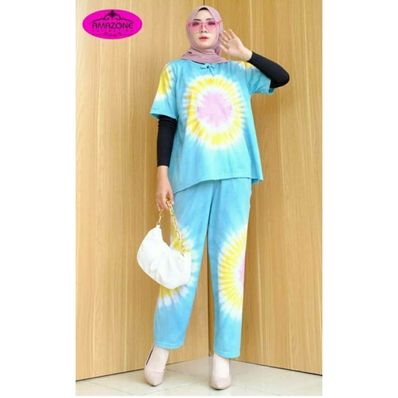 Setelan Tiedye Jumbo Ld 120 cm Bahan Kaos Bisa COD