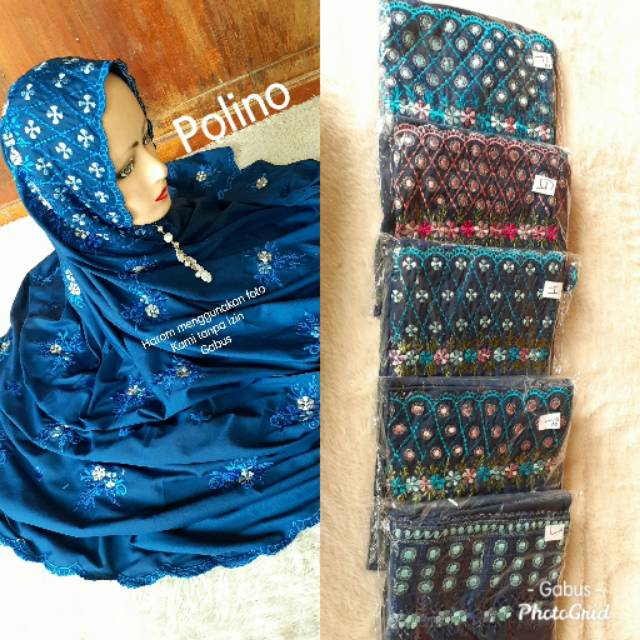 Mukena terusan Polino warna bordir