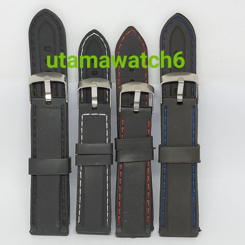 Tali jam tangan termurah rubber strap,list hitam,list merah,list biru,list putih 20,22,24mm