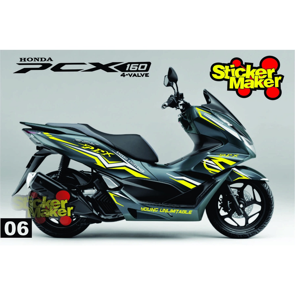 COD stiker cutting pcx 160 sticker striping body honda pcx 160 hitam #Y06