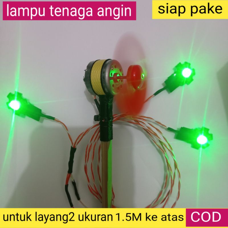 lampu layangan gapangan koang 3 led hpl super terang joss siap pakai(2baling" besar dan kecil)