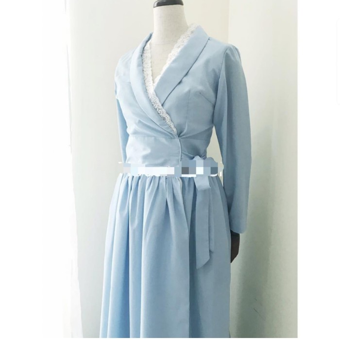 Korean hanbok modern dress panjang cantik size 34 / S